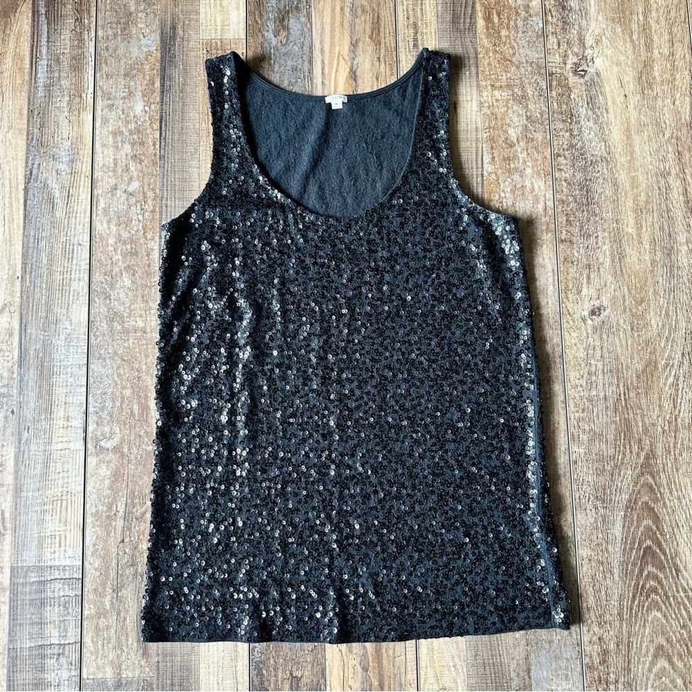 J. Crew Black Sequin Tank Top Medium (never worn)